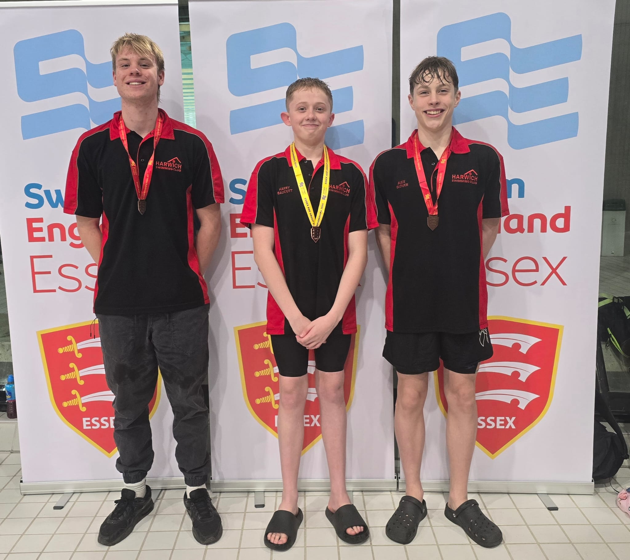 Hugo, Harry and Alex with Backstroke Medals